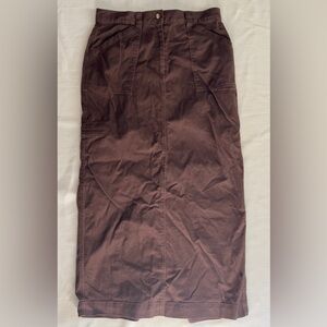 Talbots Y2K Dark Brown Skirt With Pockets Size 12